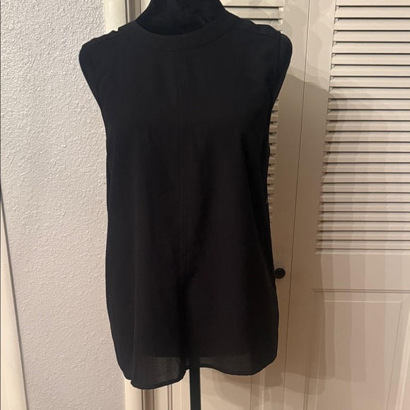 Paper Crane Tops - Paper Crane Black Sleeveless Round-Neck Tank Top